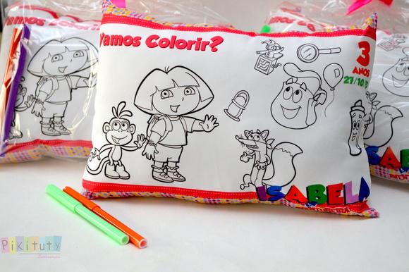 Almofada p/ Colorir Dora a Aventureira