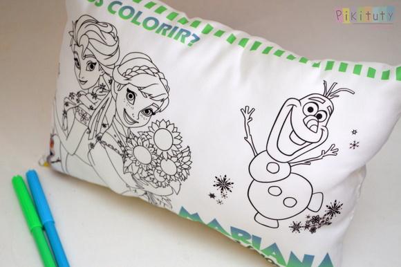 Almofada para colorir c/ 4 canetinhas