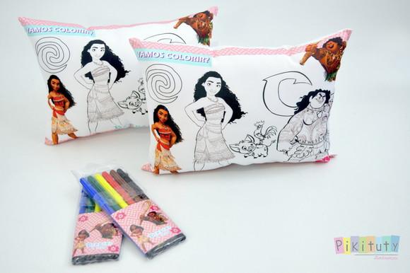 Almofada para Colorir c/6 canetinhas Moana
