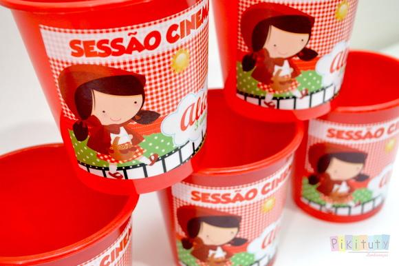 Balde de Pipoca 1 litro - Chapeuzinho