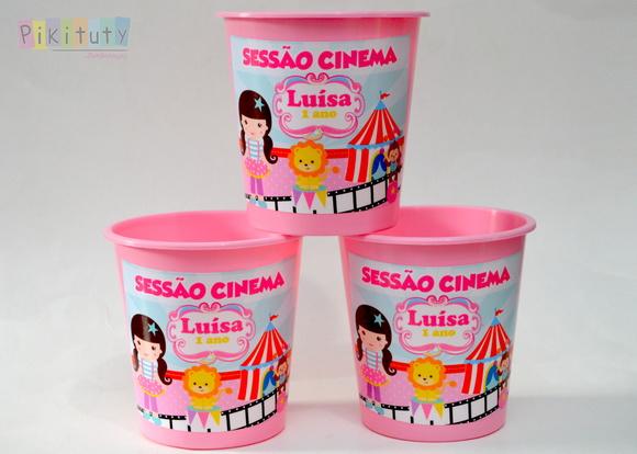 Balde de Pipoca 1 litro - Circo Menina