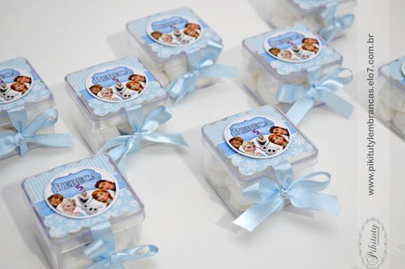 Caixinha 5x5 com apliques 3D - Frozen