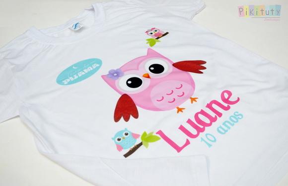 Camiseta Festa do Pijama Coruja