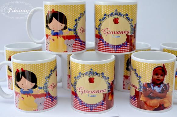 Caneca De Porcelana Branca De Neve