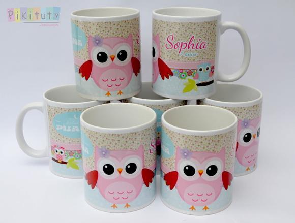 Caneca De Porcelana Corujinha