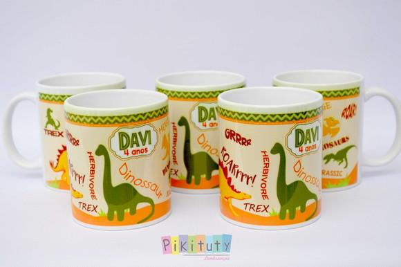 Caneca de Porcelana Dinossauros