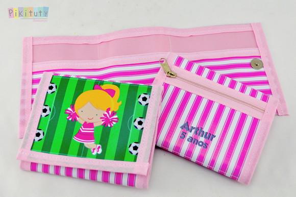 Carteira infantil Futebol para meninas