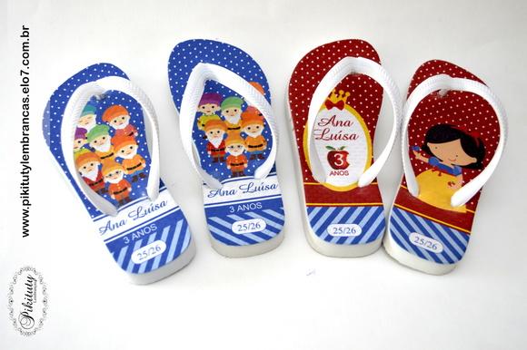 Chinelo Personalizado - Branca de Neve