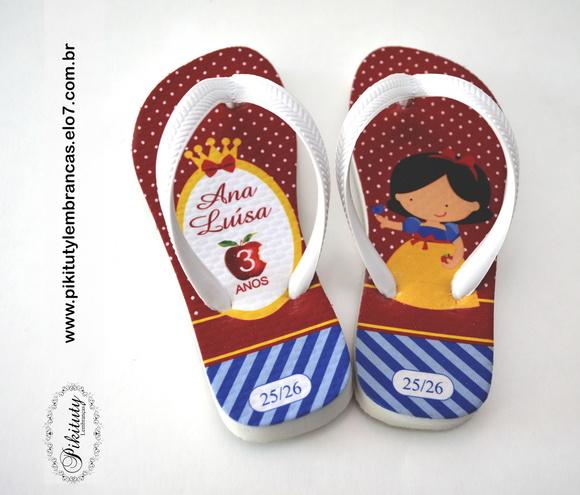 Chinelo Personalizado - Branca de Neve
