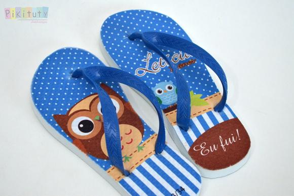 Chinelo Personalizado - Coruja Menino