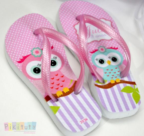 Chinelo Personalizado - Corujinha