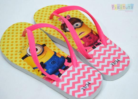 Chinelo Personalizado Minions p/ meninas