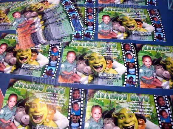 Convite 10x15 Shrek