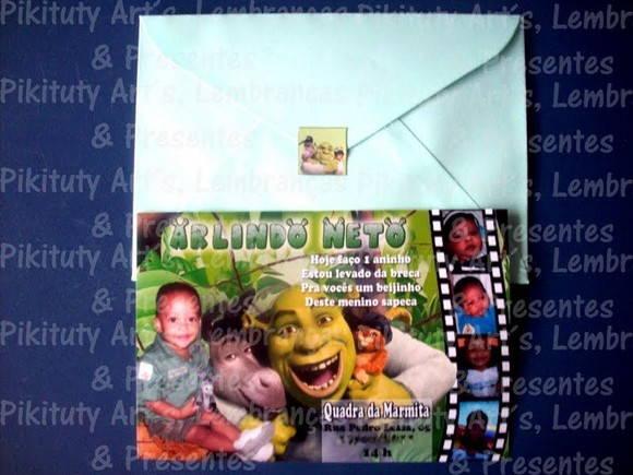 Convite 10x15 Shrek