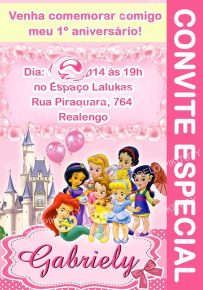 CONVITE DIGITAL PRINCESAS BABY