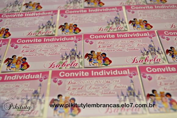 Convite Individual Princesas Baby