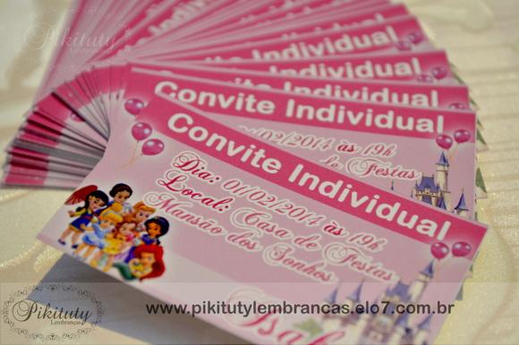 Convite Individual Princesas Baby