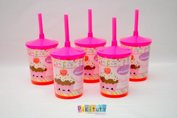 Copo c/ canudo - Cupcake