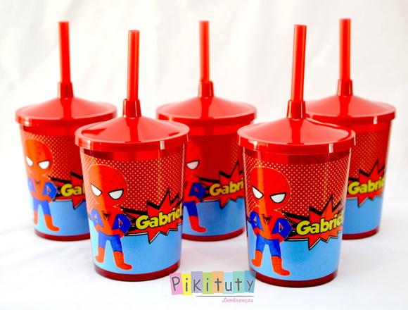 Copo c/ canudo - Homem Aranha