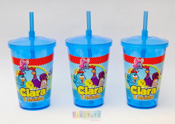 Copo c/ canudo 700 ml Galinha Pintadinha