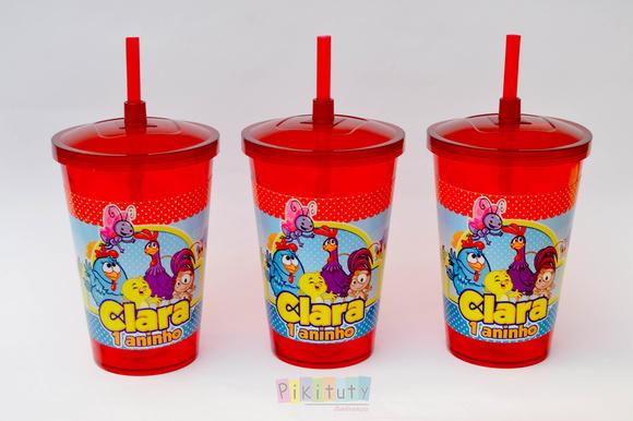 Copo c/ canudo 700 ml Galinha Pintadinha