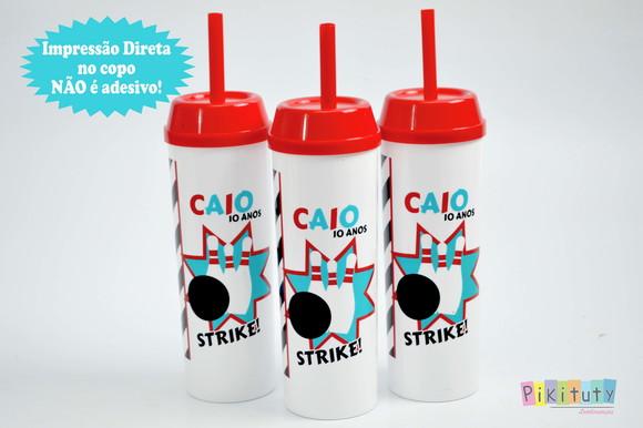 Copo Long Drink c/ Canudo Boliche