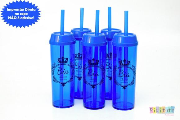 Copo Long Drink c/ canudo Debutante