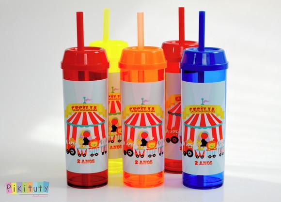 Copo Long Drink c/ canudo Circo
