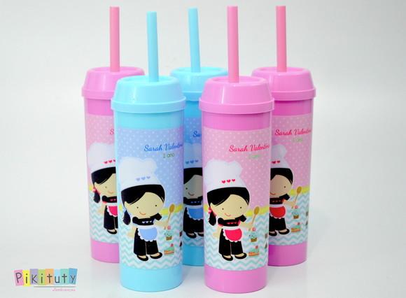 Copo Long Drink c/ canudo Confeitaria