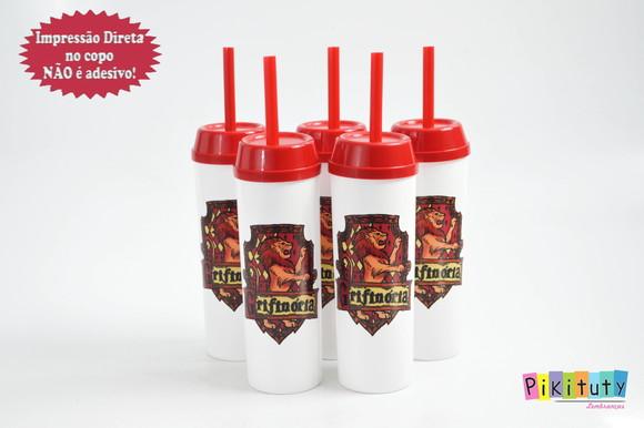 Copo Long Drink c/ canudo Harry Potter