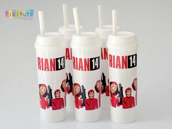 Copo Long Drink c/ canudo La Casa de Papel