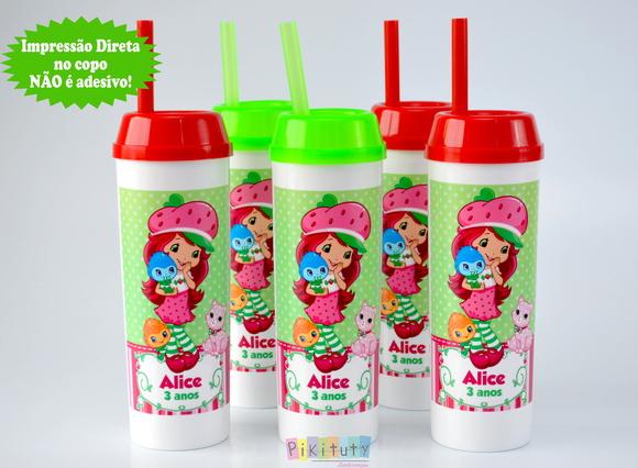 Copo Long Drink c/ canudo Moranguinho