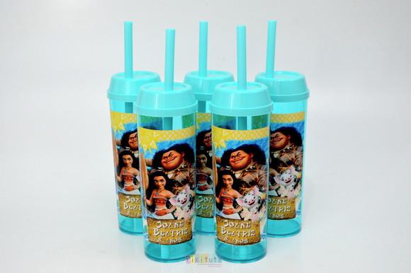 Copo Long Drink c/ canudo Moana