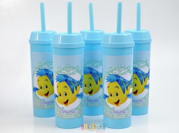 Copo Long Drink c/ canudo Linguado Ariel