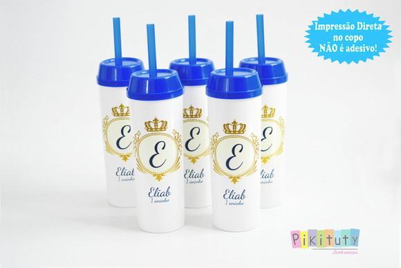 Copo Long Drink c/ canudo Realeza