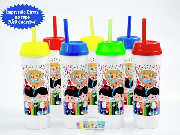 Copo Long Drink c/ Canudo Pintando o 7