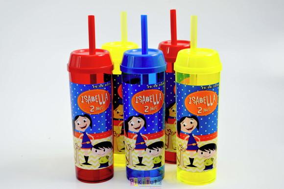 Copo Long Drink c/ canudo Show da Luna
