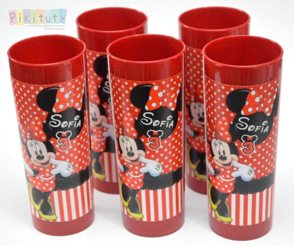Copo Long Drink Minnie vermelha