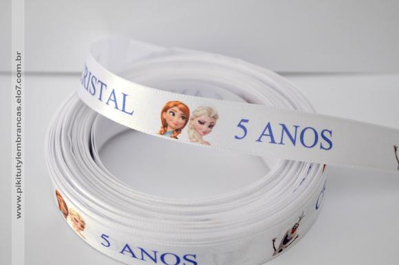 Fita em cetim Personalizada - Frozen