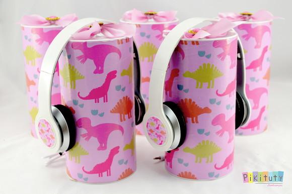 Fone de Ouvido Na Lata - Dinossauro para meninas