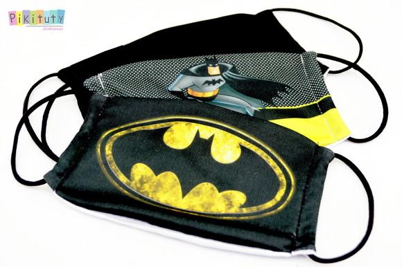 Kit 3 máscaras cirúrgicas em tecido Adul/Infantil Batman