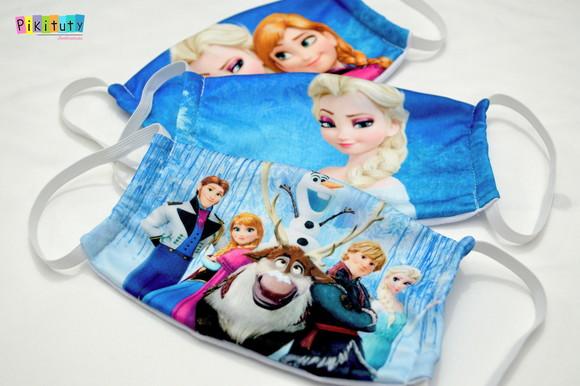 Kit 3 máscaras cirúrgicas em tecido Adul/Infantil Frozen
