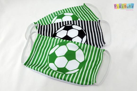 Kit 3 máscaras cirúrgicas em tecido Adul/Infantil Futebol