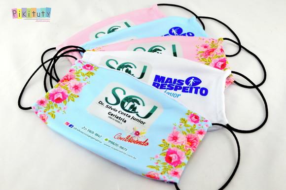 Kit 3 máscaras cirúrgicas em tecido Adul/Infantil Sua Logo