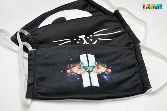 Kit 3 máscaras cirúrgicas em tecido Adulto/Infantil BTS