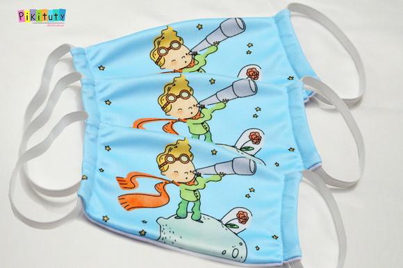 Kit 3 máscaras em tecido Adul/Inf O Pequeno Príncipe