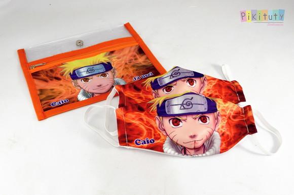 Kit c/ 1 Porta máscara + 2 máscaras - Naruto