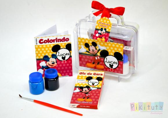Kit Colorir + tintas e pincel na maleta