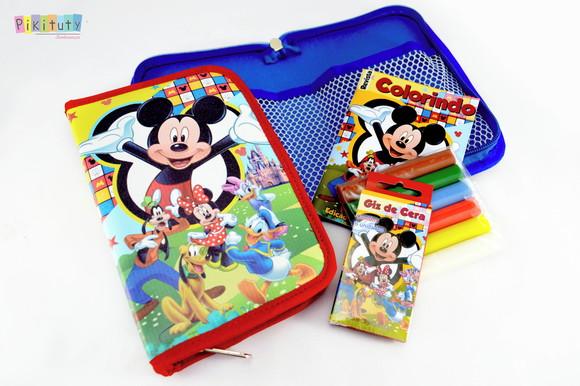 Kit Colorir de Luxo c/ estojo Organizador Multiuso - Mickey