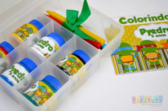 Kit colorir na Caixa - Tartarugas Ninjas
